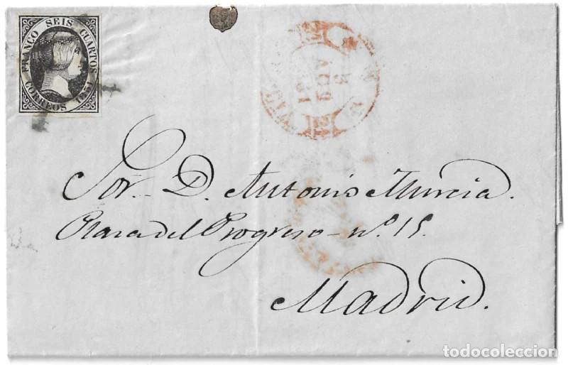 Sellos: 1851. Carta de Murcia a Madrid