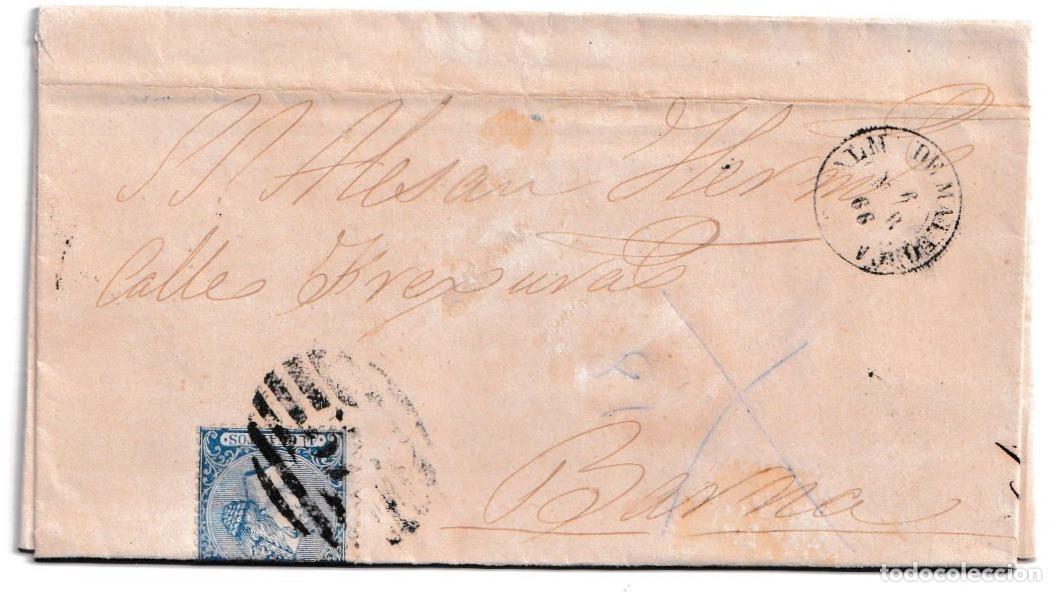 Sellos: 1866. Carta de Palma de Mallorca a Barcelona