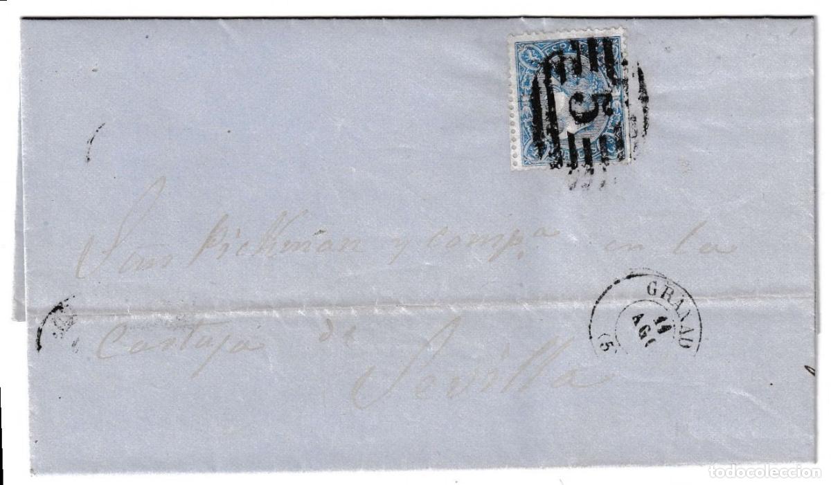Sellos: 1865. Envuelta de Granada a Sevilla