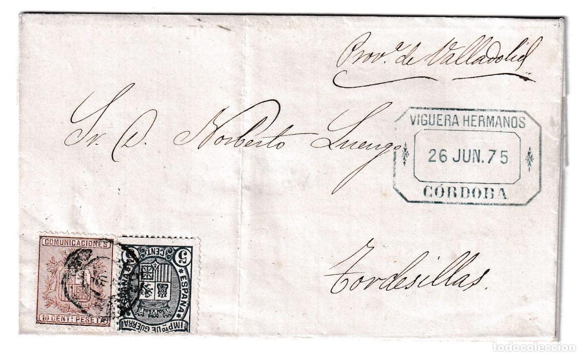 Sellos: 1875. Envuelta de Cordoba a Tordesillas
