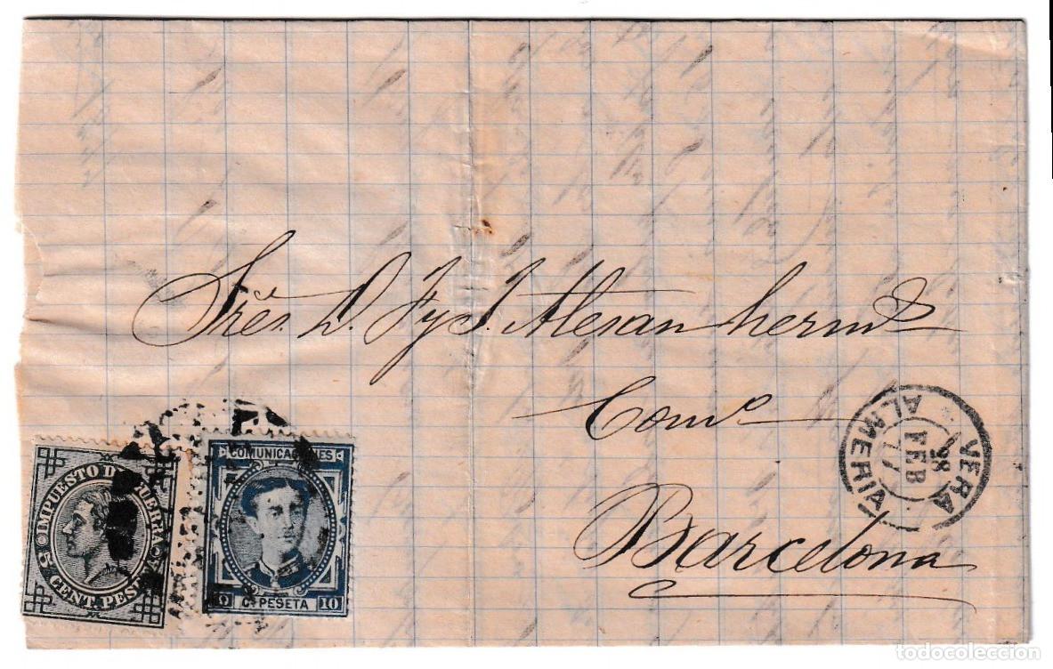 Sellos: 1877. Carta de Vera a Barcelona