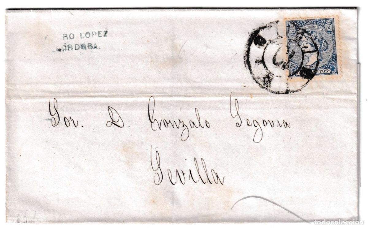Sellos: 1866. Envuelta de C&oacute;rdoba a Sevilla