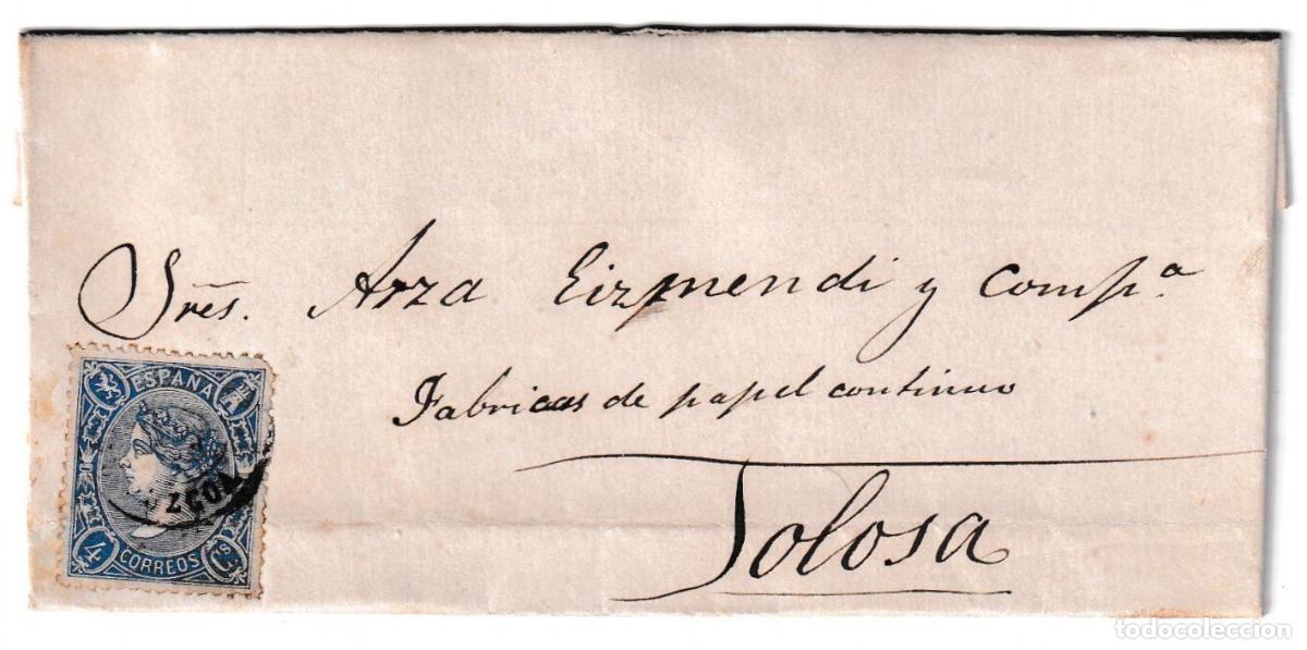 Sellos: 1865. Envuelta de Azpeitia a Tolosa