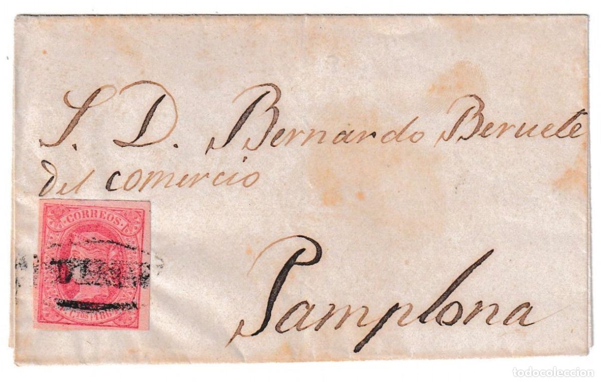 Sellos: 1864. Envuelta dirigida a Pamplona