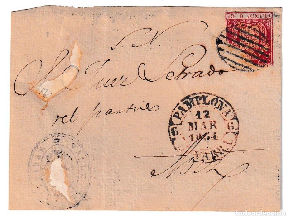 Sellos: 1854. Frontal del servicio nacional de Pamplona a Aoiz