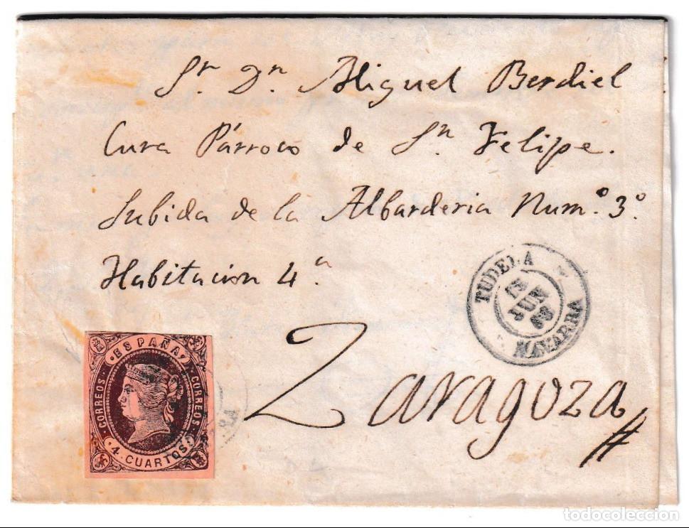 Sellos: 1863. Carta de Tudela a Zaragoza