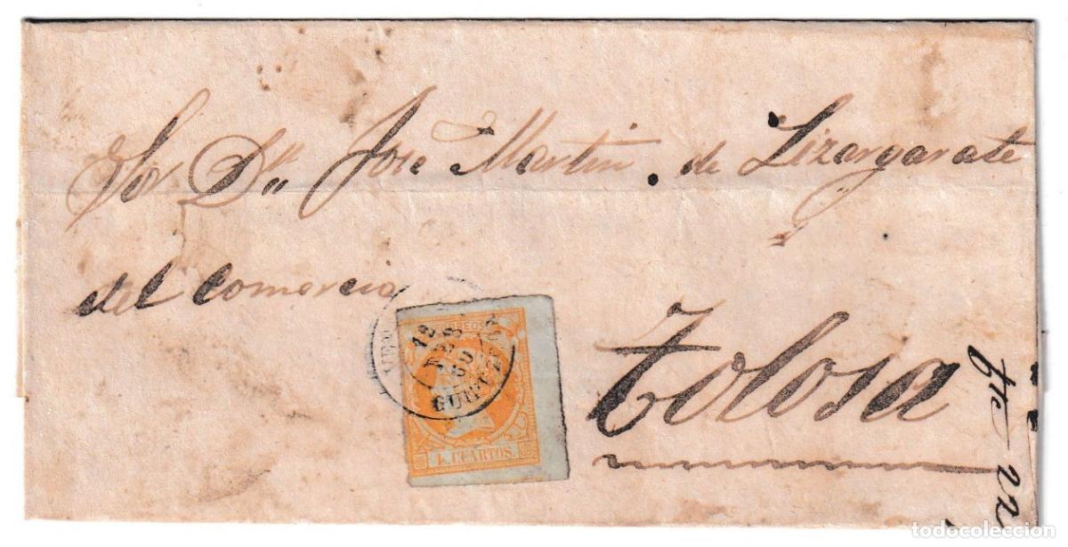 Sellos: 1860. Envuelta de Vergara a Tolosa