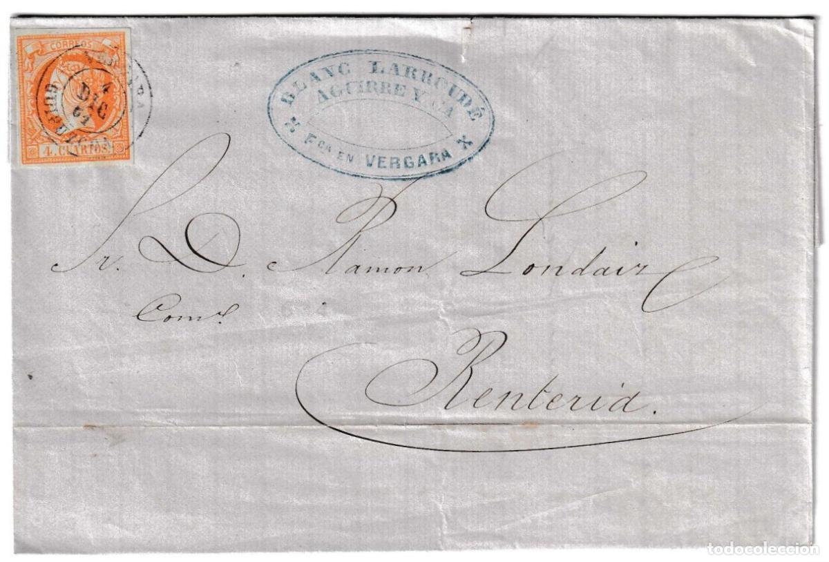 Sellos: 1861. Envuelta de Vergara a Renteria