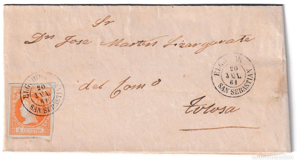 Sellos: 1861. Envuelta de Elgoibar a Tolosa