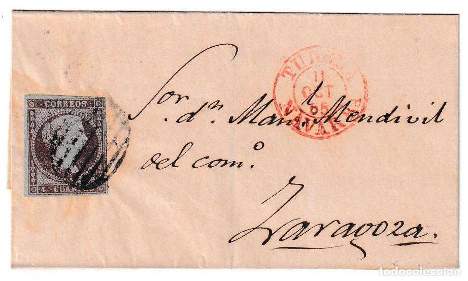 Sellos: 1855. Envuelta de Tudela a Zaragoza