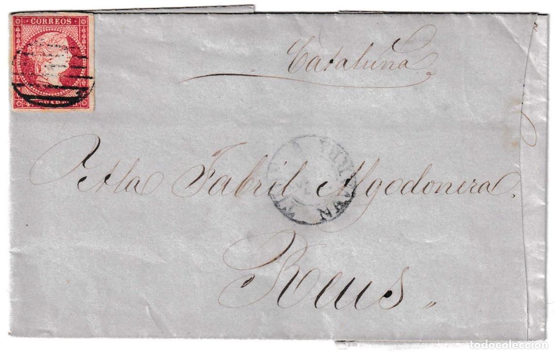 Sellos: 1857. Carta de Tudela a Reus