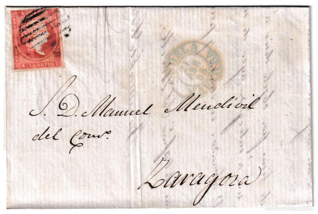 Sellos: 1858. Carta de Tudela a Zaragoza