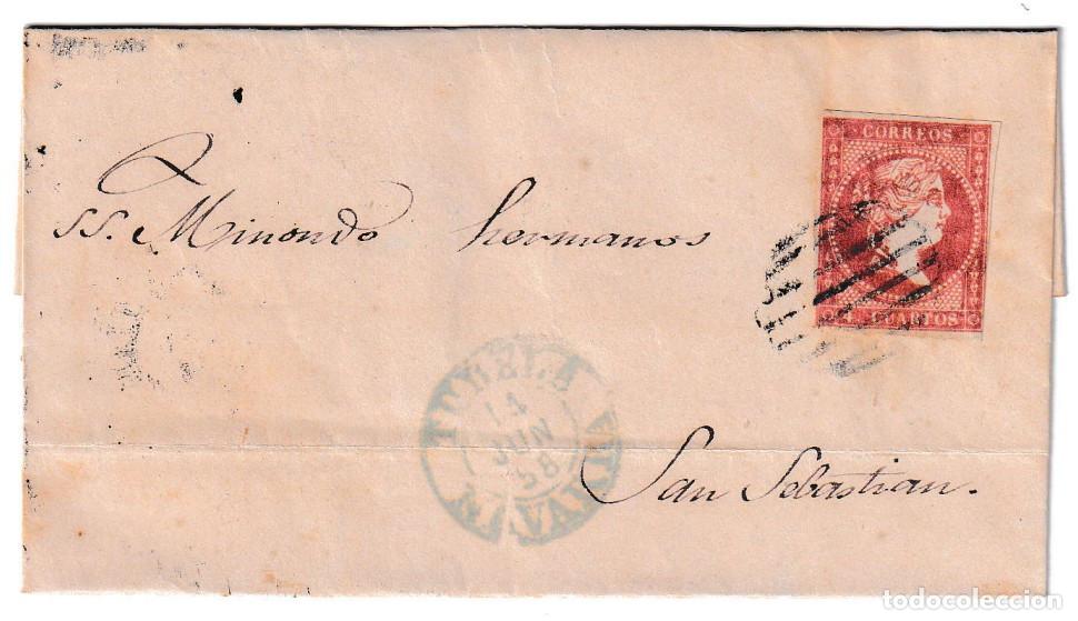Sellos: 1858. Envuelta de Tudela a San Sebastian II