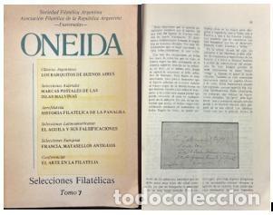 Sellos: MI) ONEIDA PHILATELIC SELECTIONS (VOLUME 7),&rdquo; A SPECIALIZED PHILATELIC PUBLICATION JOINTLY ISSUED BY