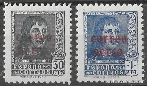 Selos: 1938. Fernando el Catolico. Correo Aereo. N&ordm;845-846 Edifil. Lujo