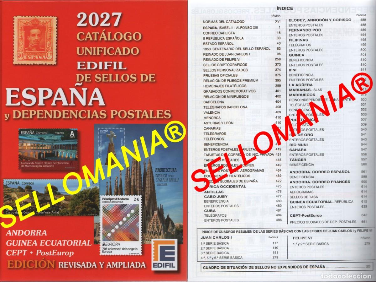 Sellos: CATALOGO EDIFIL 2027 SELLOS DE ESPA&Ntilde;A Y DEPENCIAS POSTALES ENVIO GRATIS PENINSULA