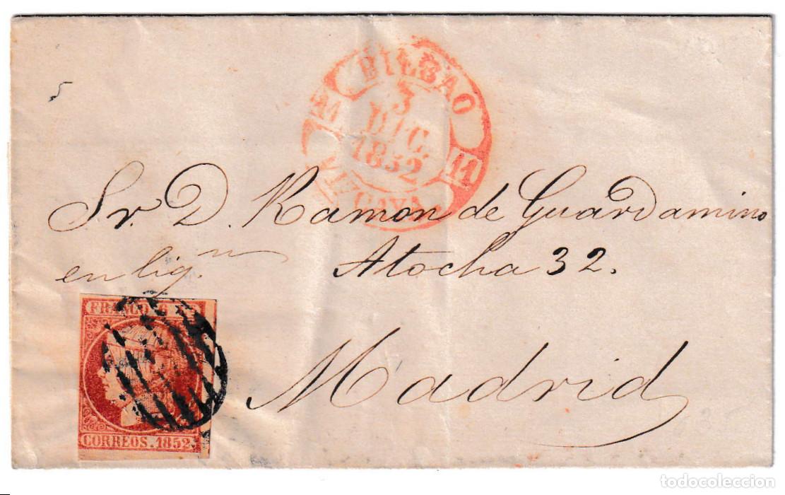 Briefmarken: 1852. Envuelta de Bilbao a Madrid