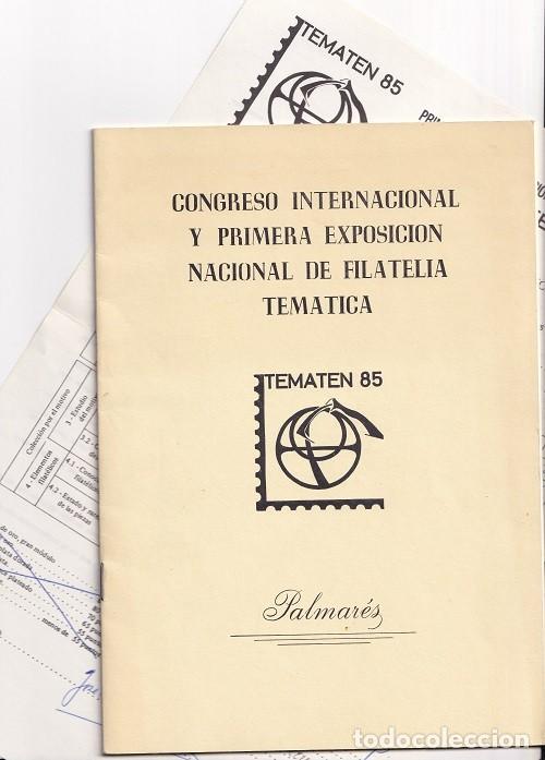 Francobolli: Palmar&eacute;s Tematen 85 Exp Fil Tem&aacute;tica + Hoja calificaci&oacute;n Jurado de colecci&oacute;n Historia de la aviaci&oacute;n