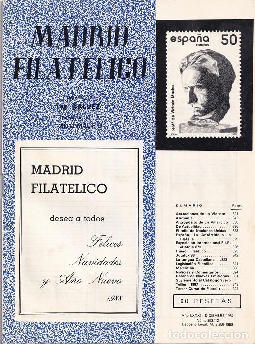 Selos: Madrid Filat&eacute;lico 1987 A&ntilde;o LXXXI - Editado por M. G&aacute;lvez / Propaganda y Difusi&oacute;n Filatelia Espa&ntilde;ola