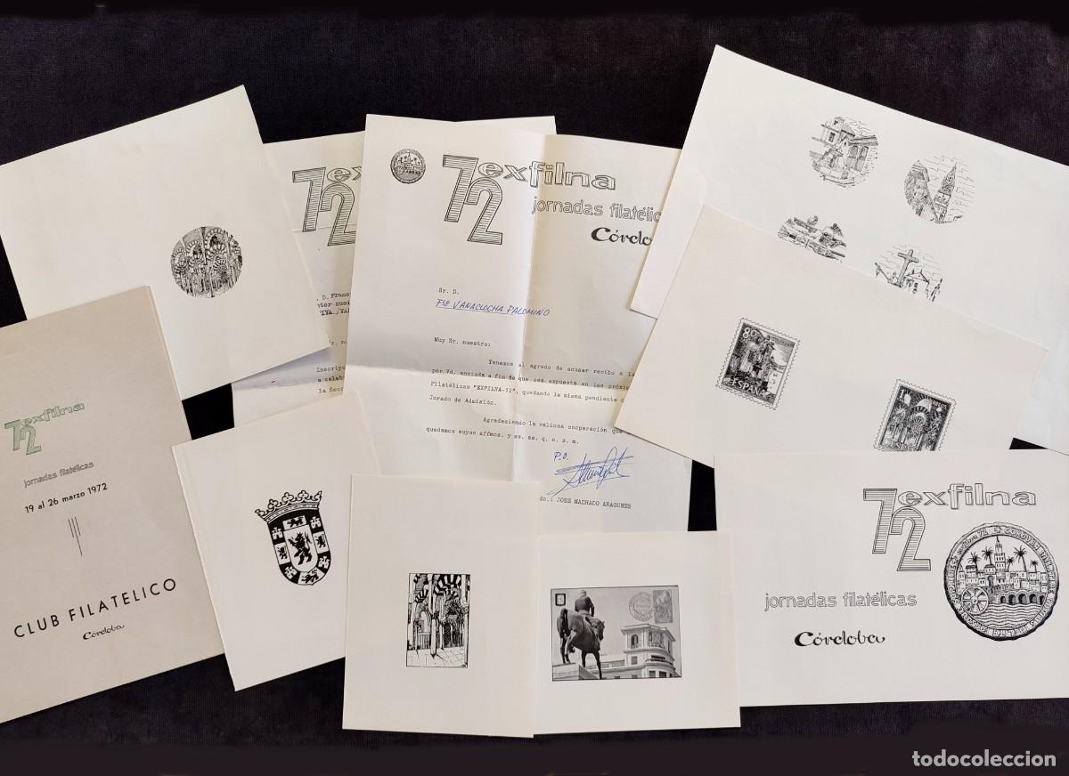 Stamps: EXFILNA 1972. JORNADAS FILAT&Eacute;LICAS C&Oacute;RDOBA. LOTE DE DIVERSOS DOCUMENTOS