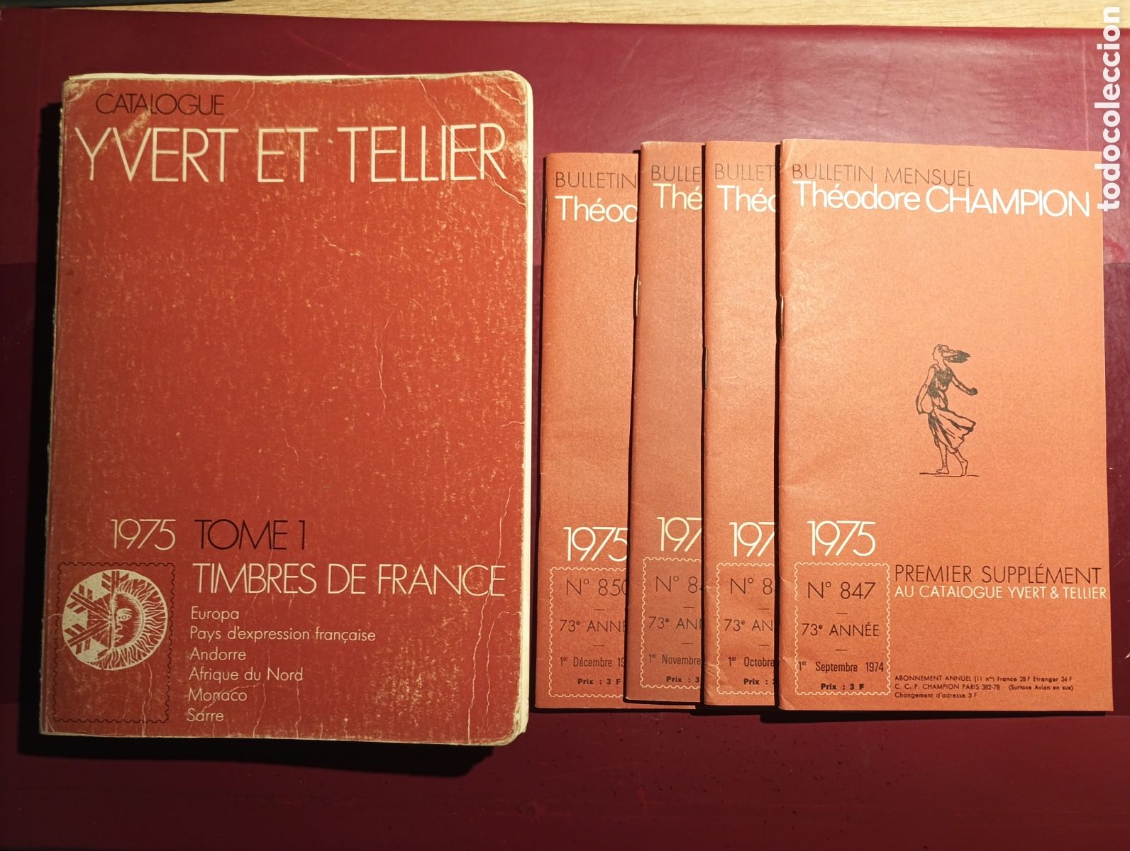 Timbres: CATALOGO SELLOS FRANCIA Y COLONIAS 1975 YVERT Y TELLIER. + 4 ANEXOS. SIN ANOTACIONES