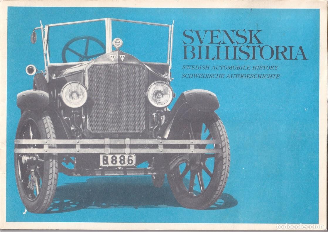 Briefmarken: COCHES CL&Aacute;SICOS SUECIA: Folleto Historia del Autom&oacute;vil (1980) + Hoja Bloque Sellos - ESCASO