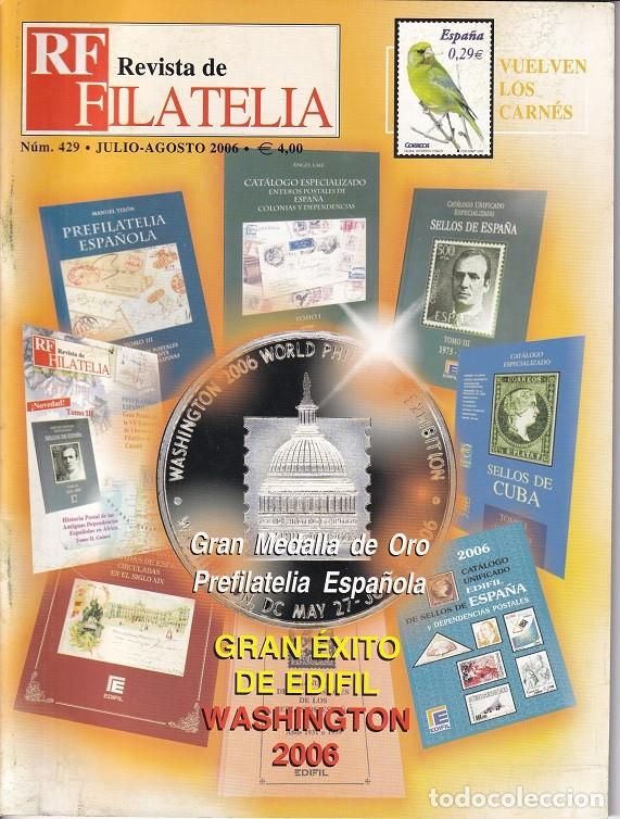 Sellos: RF Revista de Filatelia - N&uacute;m. 429 Julio-Agosto 2006 / Vuelven los carn&eacute;s - Edifil Washington - Gr..