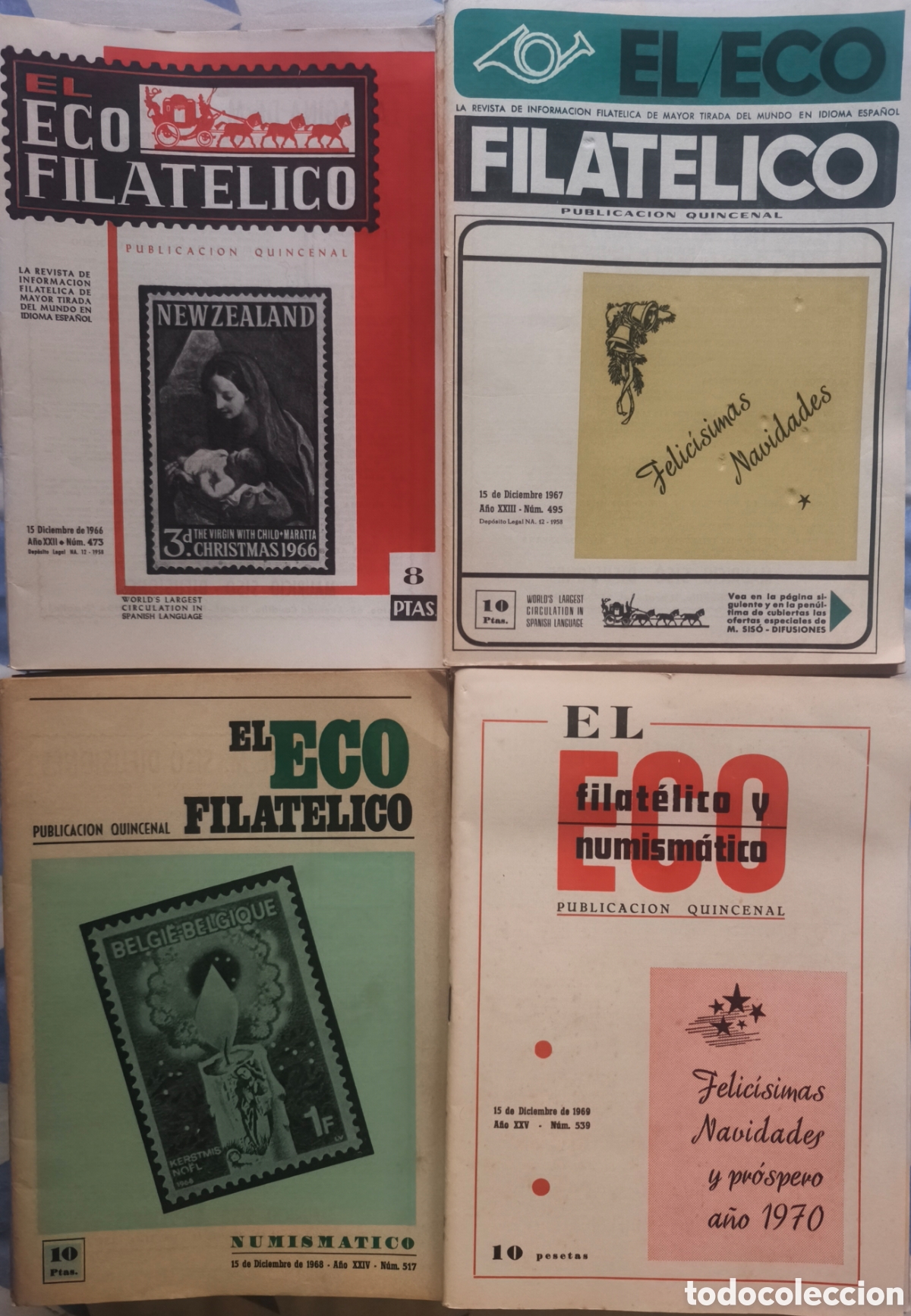 Sellos: 88 Revistas Eco Filat&eacute;lico de 1966 al 1969 (4 a&ntilde;os)