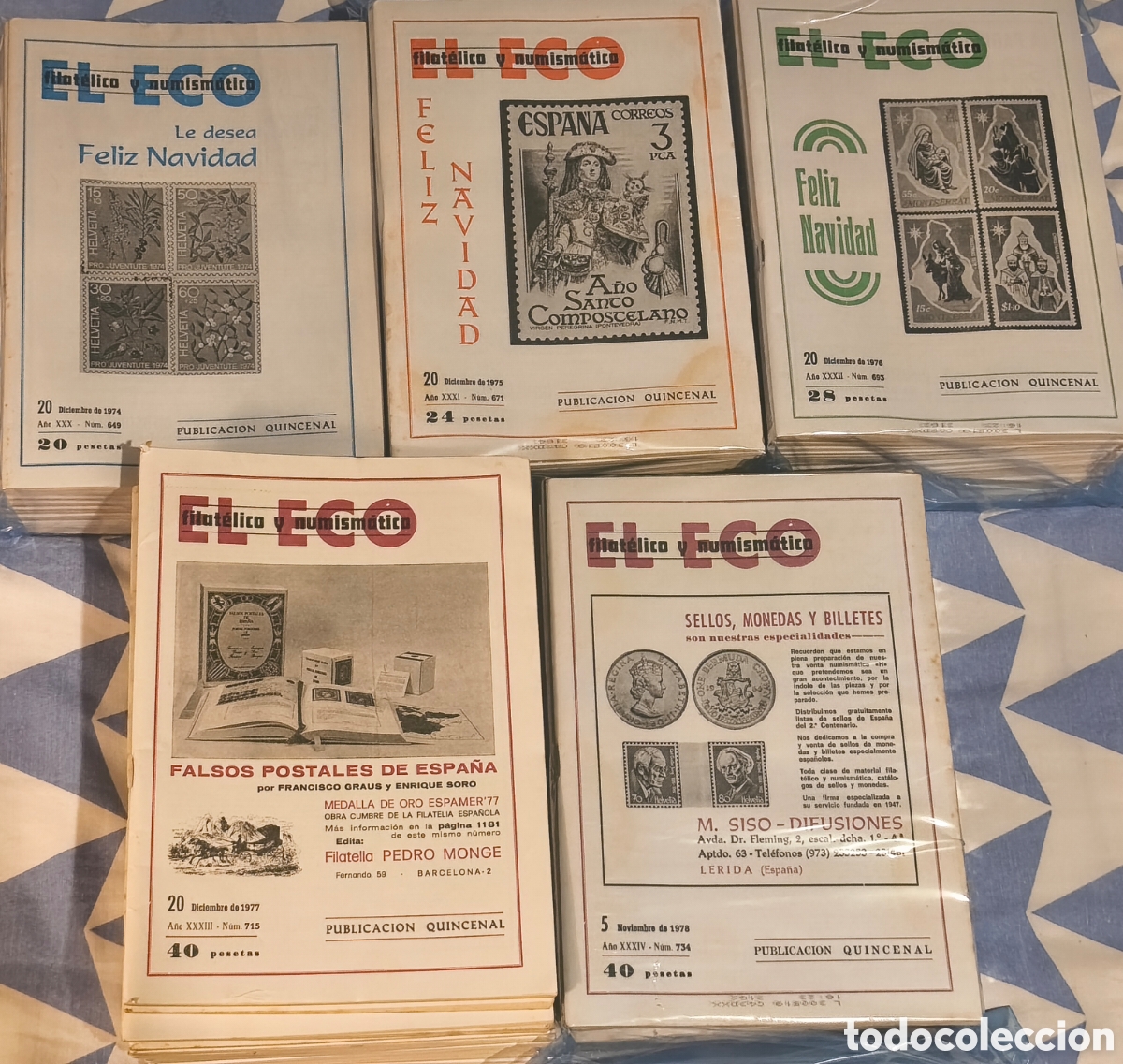 Sellos: 105 Revistas Eco Filat&eacute;lico de 1974 a 1978
