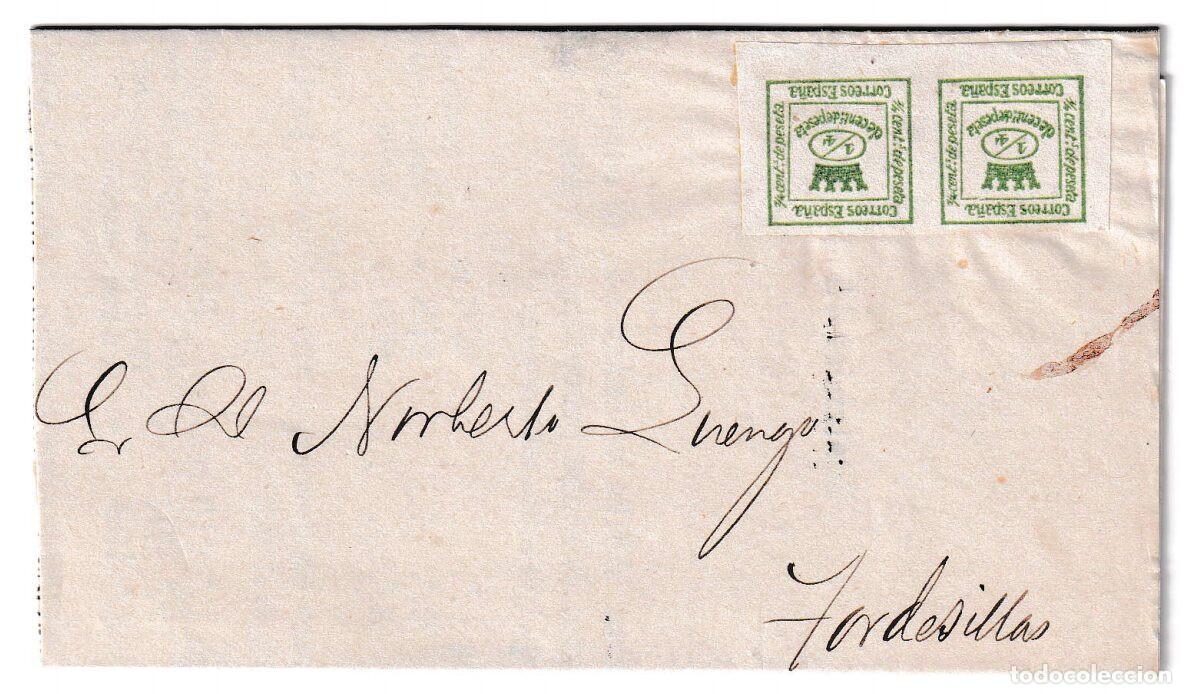 Sellos: 1876. Carta impresa de Santander a Tordesillas