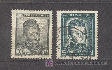 Sellos: CHILE, HIGGINS, 2 SELLOS USADOS - Foto 1