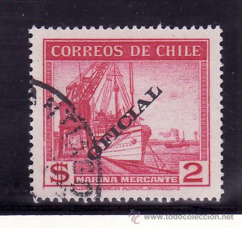 Sellos: chile servicio 49 usada, barco, - Foto 1