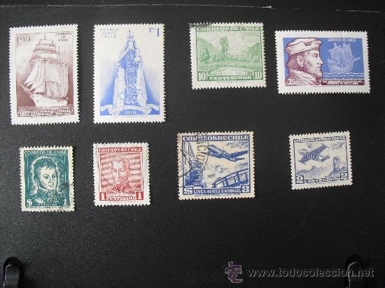Sellos: 8 sellos antiguos de Chile - Foto 1