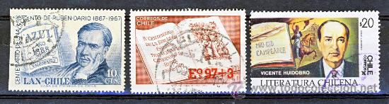 Sellos: CHILE.- LITERATURA.- (2) - Foto 1
