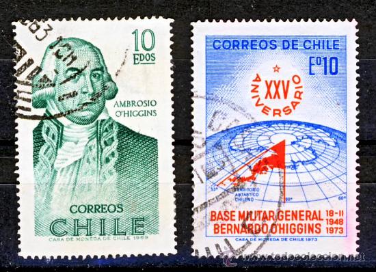 Sellos: CHILE.- AMBROSIO O&acute;HIGGINS Y BASE BERNARDO O&acute;HIGGINS.- - Foto 1