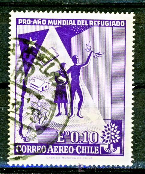 Sellos: CHILE.- PRO-A&Ntilde;O MUNDIAL DEL REFUGIADO.- - Foto 1