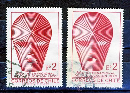 Sellos: CHILE.- A&Ntilde;O INTERNACIONAL DE LA EDUCACION: 1970.- - Foto 1