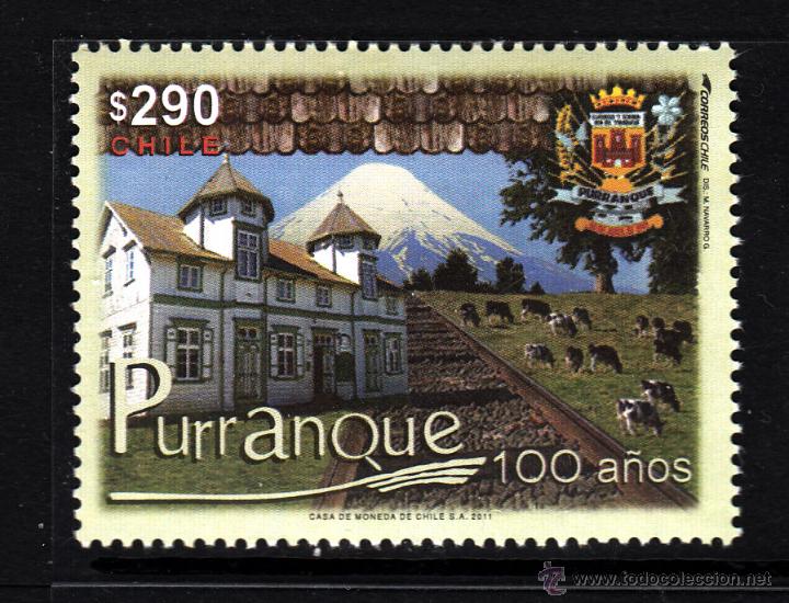 Sellos: CHILE 1982** - A&Ntilde;O 2011 - CENTENARIO DE LA CIUDAD DE PURRANQUE - Foto 1