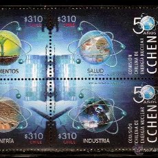Sellos: CHILE. 2014. SERIE: 50º ANIVERSARIO. COMISION ENERGIA NUCLEAR B/4 **. MNH. Lote 52808618