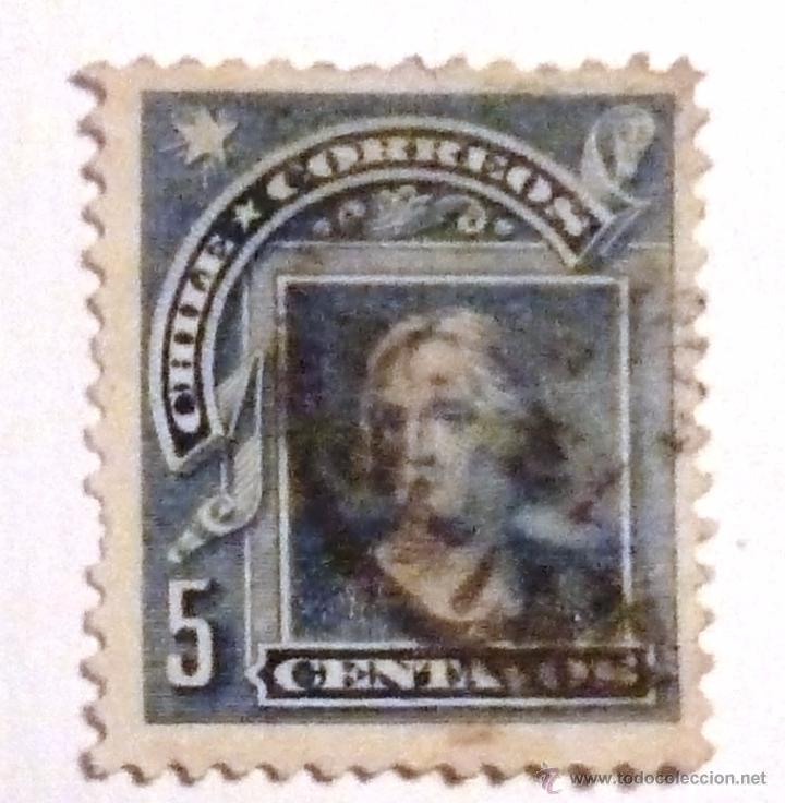Sellos: SELLOS CHILE 1905. USADO. COLON. - Foto 1
