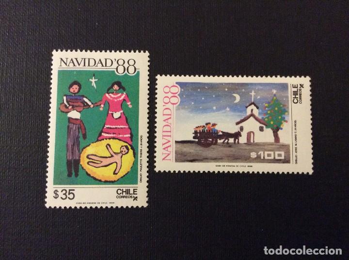 Sellos: CHILE N&ordm; YVERT 876/7*** A&Ntilde;O 1988. NAVIDAD - Foto 1