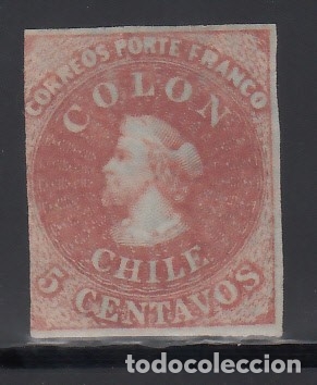 Sellos: CHILE, 1853 YVERT N&ordm; 4  (*), Crist&oacute;bal Col&oacute;n - Foto 1
