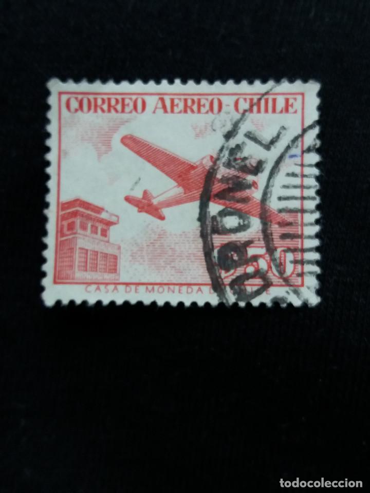 Sellos: CORREO AEREO DE CHILE, $ 50, A&Ntilde;O 1945. - Foto 1