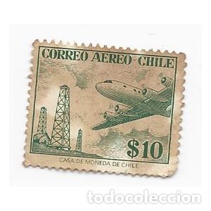 Sellos: SELLO CHILE CORREO A&Eacute;REO $ 10 - Foto 1