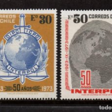 Sellos: CHILE 402/03** - AÑO 1973 - 50º ANIVERSARIO DE INTERPOL