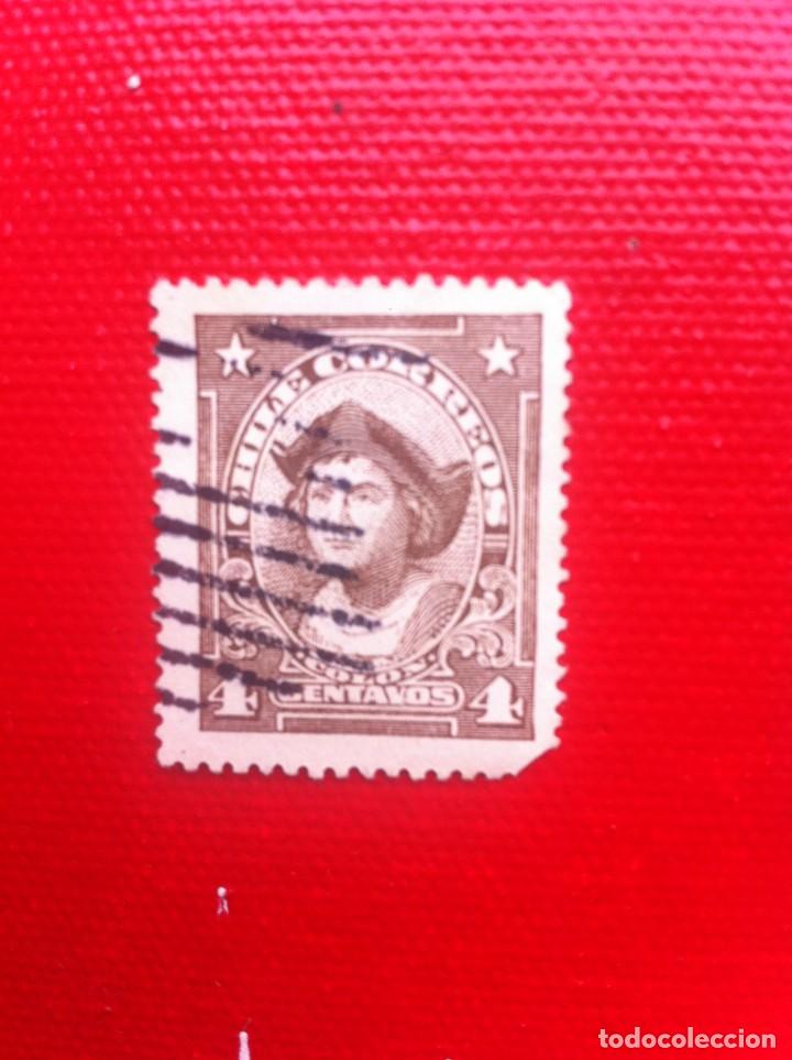 Sellos: SELLO USADO. CHILE. 4 CENTAVOS. COL&Oacute;N - Foto 1