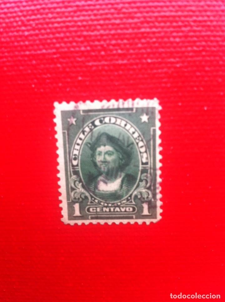 Sellos: SELLO USADO. CHILE. 1 CENTAVO COL&Oacute;N - Foto 1