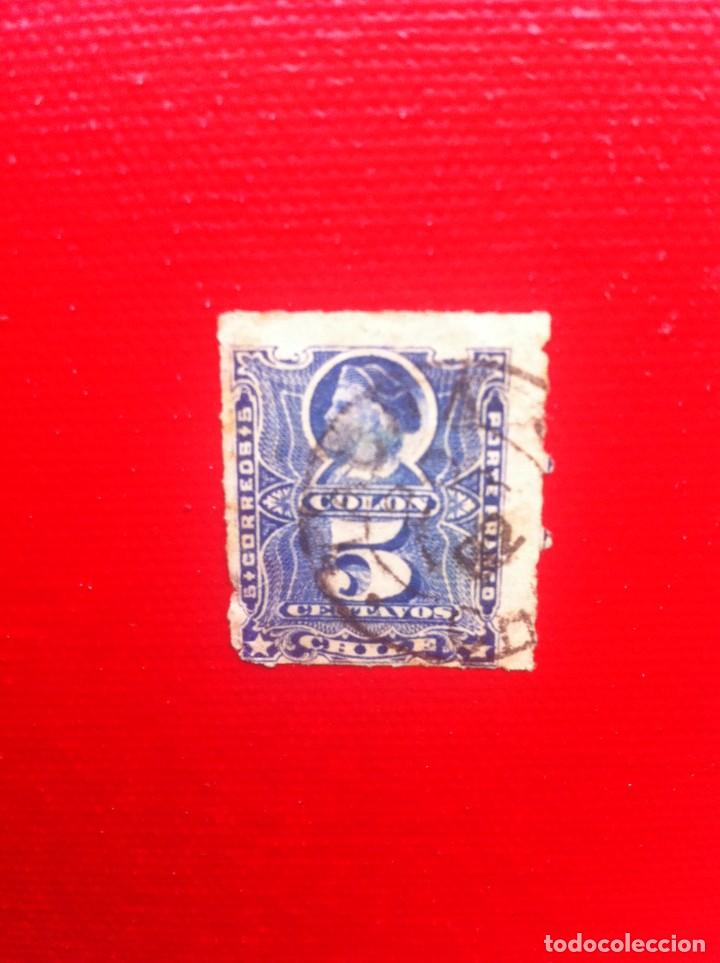 Sellos: SELLO USADO. CHILE. 5 CENTAVOS. COL&Oacute;N - Foto 1