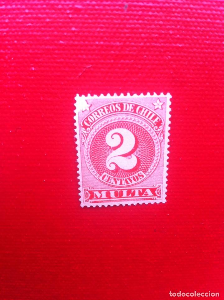 Sellos: SELLO USADO. CHILE. 2 CENTAVOS MULTA - Foto 1