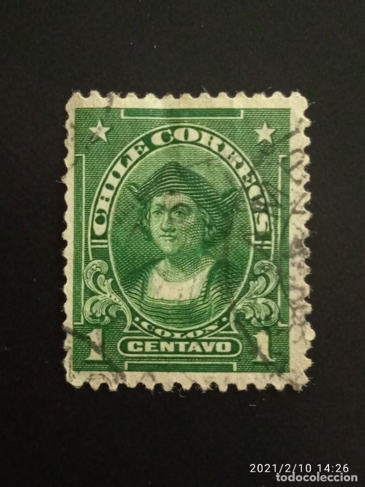 Sellos: CHILE 1 CENT CRISTOBAL COLON A&Ntilde;O 1912. - Foto 1